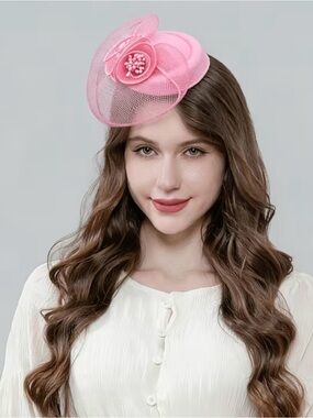 Elegant Pink Floral Fascinator Hat for Special Occasions